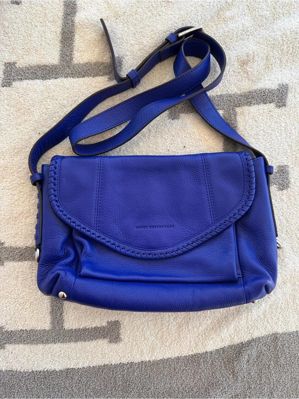 Blue Leather Crossbody Shoulder Bag Aimee Kestenberg